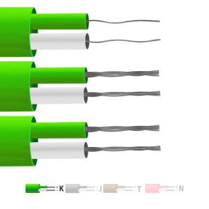 Type K PFA Flat Pair Thermocouple Cable / Wire IEC - 1/0.315mm Strand