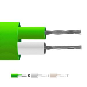 Type K PTFE Insulated Flat Pair Thermocouple Cable / Wire (IEC) - 7/0.2mm Strand