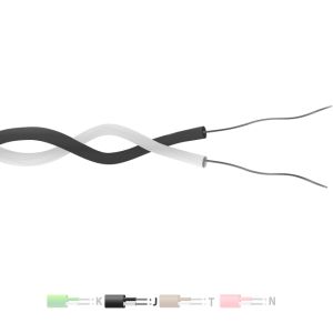Type J PTFE Insulated Twin Twisted Pair Thermocouple Cable / Wire (IEC) - 1/0.2mm Strand