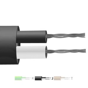 Type J PTFE Insulated Flat Pair Thermocouple Cable / Wire (IEC) - 7/0.2mm Strand
