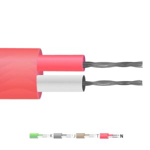 Type N PFA Insulated Flat Pair Thermocouple Cable / Wire (IEC) - 7/0.2mm Strand