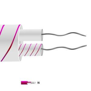 Type N Glassfibre Insulated Flat Pair thermocouple Cable / Wire (IEC) - 1/0.315mm Strand