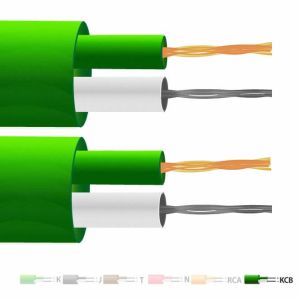 Type VX (KCB) PVC Insulated Flat Pair Thermocouple Cable / Wire (IEC) for use with Type K Thermocouples - 7/0.2mm