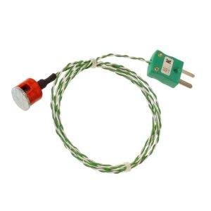 IEC Type K 0.7kg Pull Button Magnet Thermocouple, PTFE Insulated with Type K Miniature Plug - 2M Length
