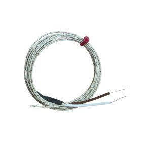 Glassfibre insulated Flat Pair IEC Exposed Junction Thermocouple - Type T with Bare Tails Termination - 1/0.315mm x 2M