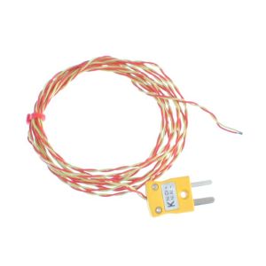 ANSI PFA insulated Exposed Junction Thermocouple with Miniature Plug - Type K - 1/0.3mm Strand Size - 10M Length