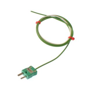 PTFE Single Shot IEC Exposed Junction Thermocouple with Miniature Plug - Type K - 300mm Cable Length