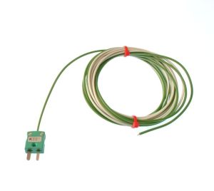 PTFE Single Shot IEC Exposed Junction Thermocouple with Miniature Plug - Type K - 10M Cable Length