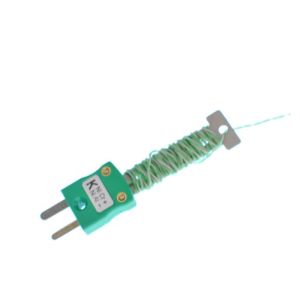 PFA Cable Tidy IEC Exposed Junction Thermocouple with Fitted Mini Plug - Type K - PFA Twin Twisted - 1M Length