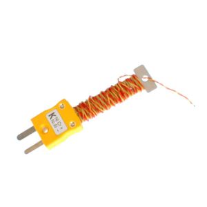 ANSI PFA Cable Tidy Exposed Junction Thermocouple with Fitted Mini Plug - Type K - 2M
