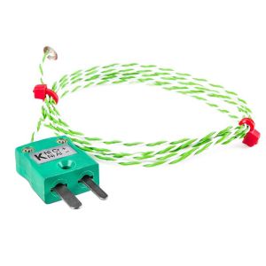 BS (British Standard) Fine Wire Disc Thermocouple, PTFE with Miniature Plug - Type K - 5M