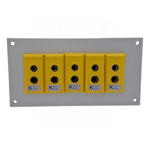 Thermocouple Connector Aluminium Panel with Type K ANSI Standard Sockets - 5 Way
