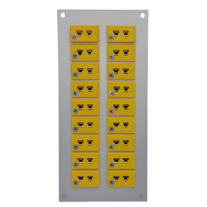 Thermocouple Connector Aluminium Panel with Type K ANSI Miniature Sockets - 18 Way