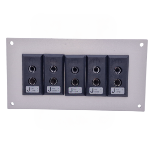 Thermocouple Connector Aluminium Panel with Type J IEC Standard Sockets - 5 Way