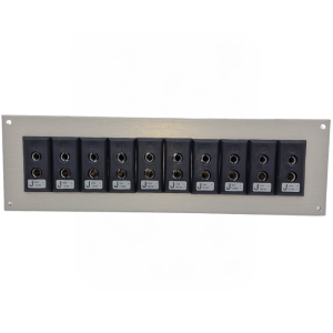 Thermocouple Connector Aluminium Panel with Type J ANSI Standard Sockets - 10 Way
