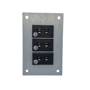 Thermocouple Connector Aluminium Panel with Type J IEC Miniature Sockets - 3 Way