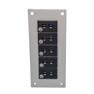 Thermocouple Connector Aluminium Panel with Type J IEC Miniature Sockets - 5 Way