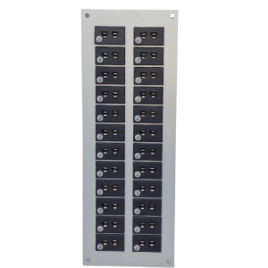 Thermocouple Connector Aluminium Panel with Type J IEC Miniature Sockets - 24 Way