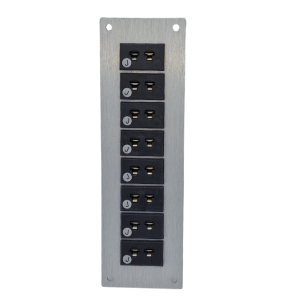 Thermocouple Connector Aluminium Panel with Type J ANSI Miniature Sockets - 8 Way