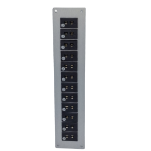 Thermocouple Connector Aluminium Panel with Type J ANSI Miniature Sockets - 12 Way