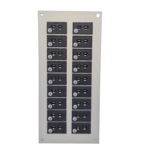 Thermocouple Connector Aluminium Panel with Type J ANSI Miniature Sockets - 18 Way