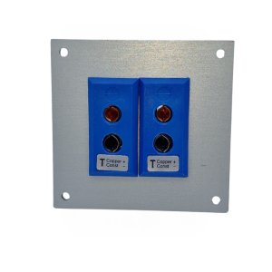 Thermocouple Connector Aluminium Panel with Type T ANSI Standard Sockets - 2 Way