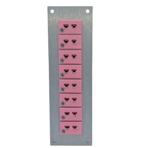 Thermocouple Connector Aluminium Panel with Type N IEC Miniature Sockets - 8 Way