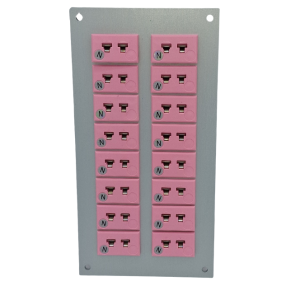 Thermocouple Connector Aluminium Panel with Type N IEC Miniature Sockets - 16 Way
