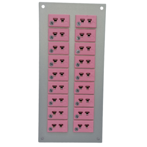 Thermocouple Connector Aluminium Panel with Type N IEC Miniature Sockets - 18 Way