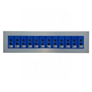 Thermocouple Connector Aluminium Panel with Type K JIS Standard Sockets - 12 Way