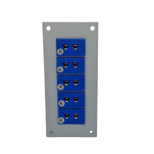 Thermocouple Connector Aluminium Panel with Type K JIS Miniature Sockets - 5 Way