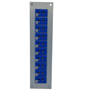 Thermocouple Connector Aluminium Panel with Type K JIS Miniature Sockets - 10 Way