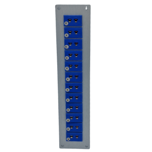 Thermocouple Connector Aluminium Panel with Type K JIS Miniature Sockets - 12 Way